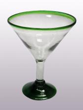  / Juego de 6 copas para martini con borde verde esmeralda